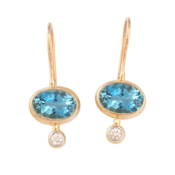 Aquamarine & Diamond Earrings