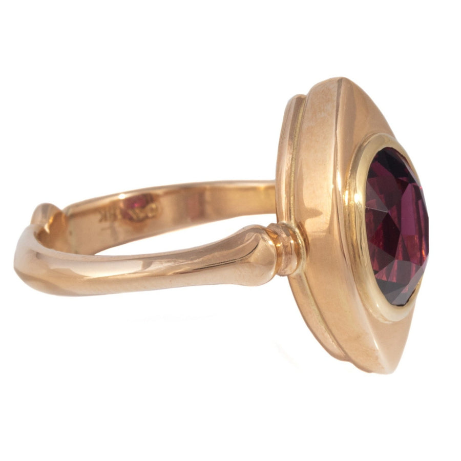 Navette Style Ring with Garnet