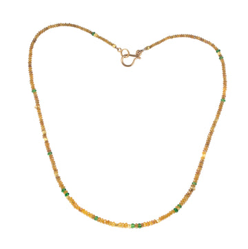 Yellow Diamond & Tsavorite Garnet Necklace