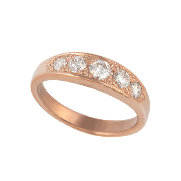 Bead Set Wedding or Anniversary Ring in Rose Gold