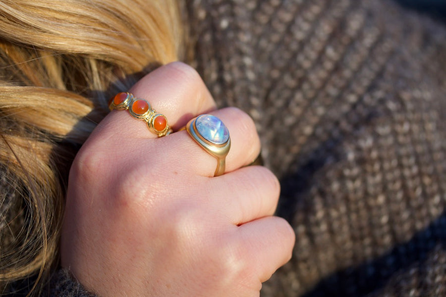 Rainbow Moonstone Ring