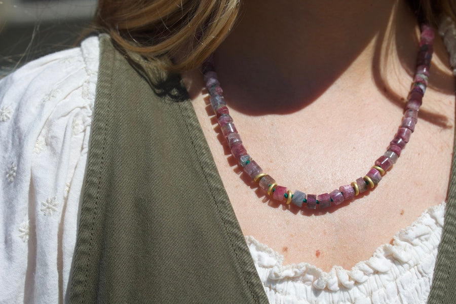 Tourmaline & High Karat Gold Necklace