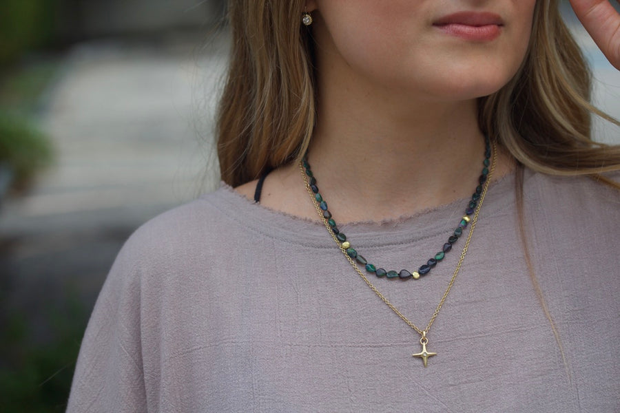 Smoked Black Opal Pebble Necklace