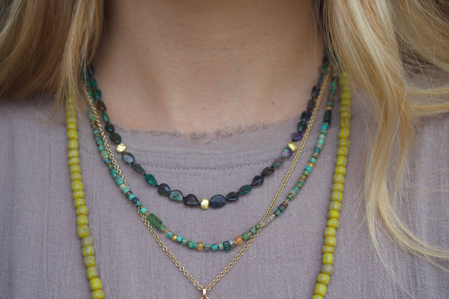 Smoked Black Opal Pebble Necklace