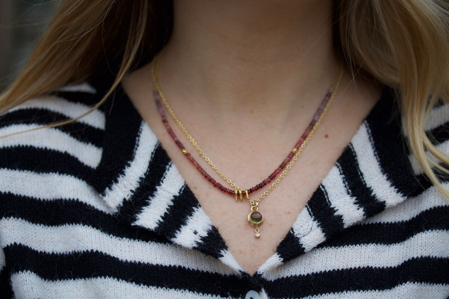 Watermelon Tourmaline & Pink Diamond Pendant