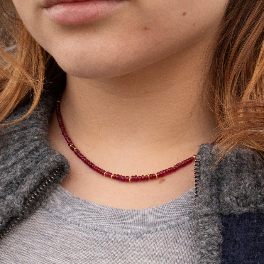 Ruby & High Karat Gold Necklace