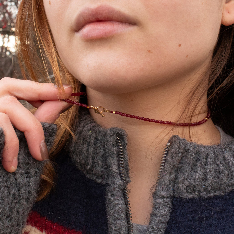 Ruby & High Karat Gold Necklace
