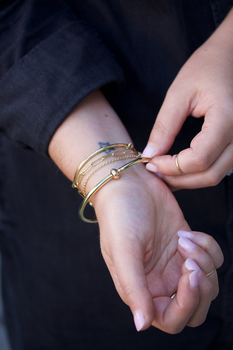 Bangle Bracelet with Old Mine Cut Diamond