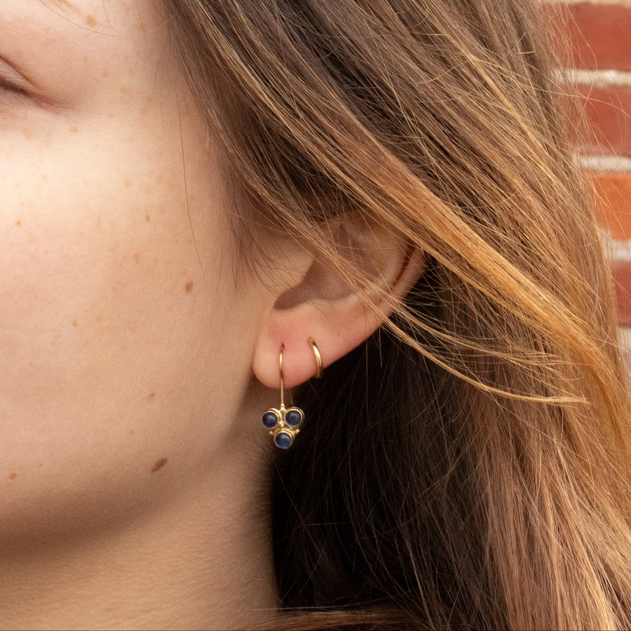 Blue Sapphire Trio Drop Earrings