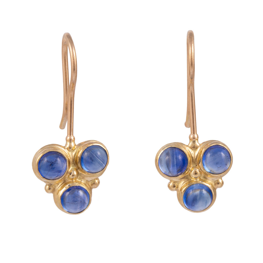 Blue Sapphire Trio Drop Earrings