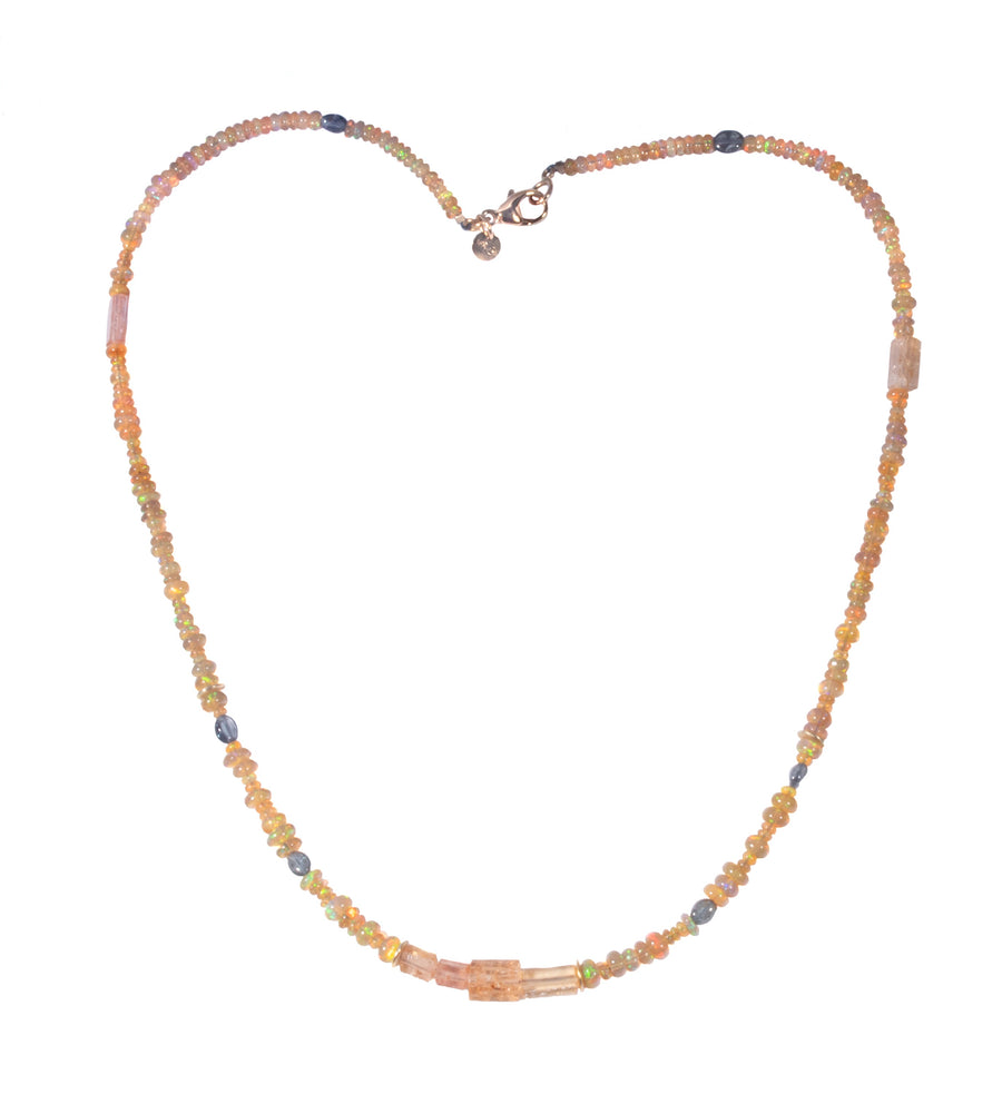 Opal, Spinel & Imperial Topaz Beaded Necklace