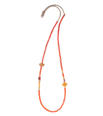 Coral, Opal, Carnelian & Spinel Beaded Necklace