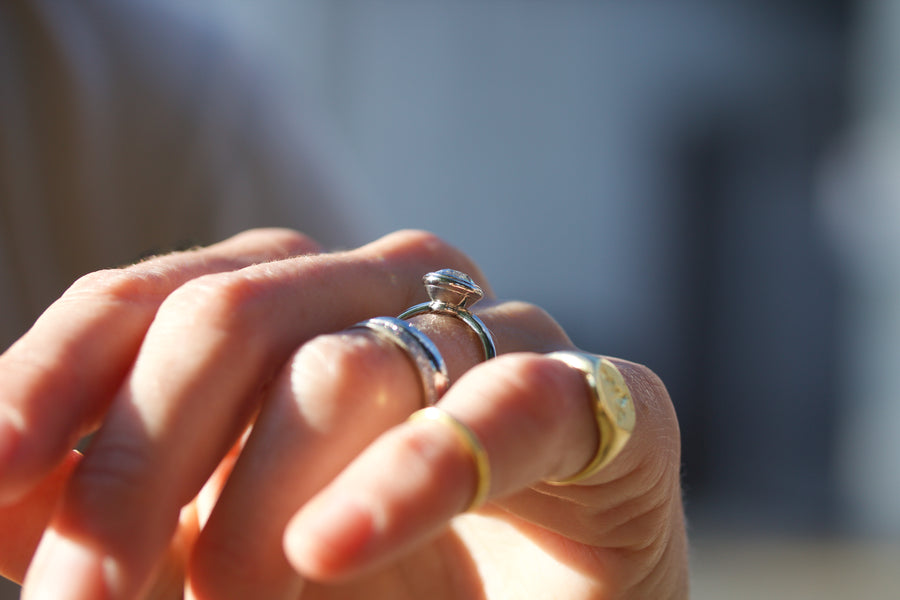 European Cut Diamond Ring