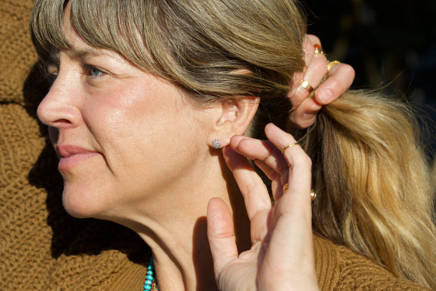 Star Earrings with Diamonds