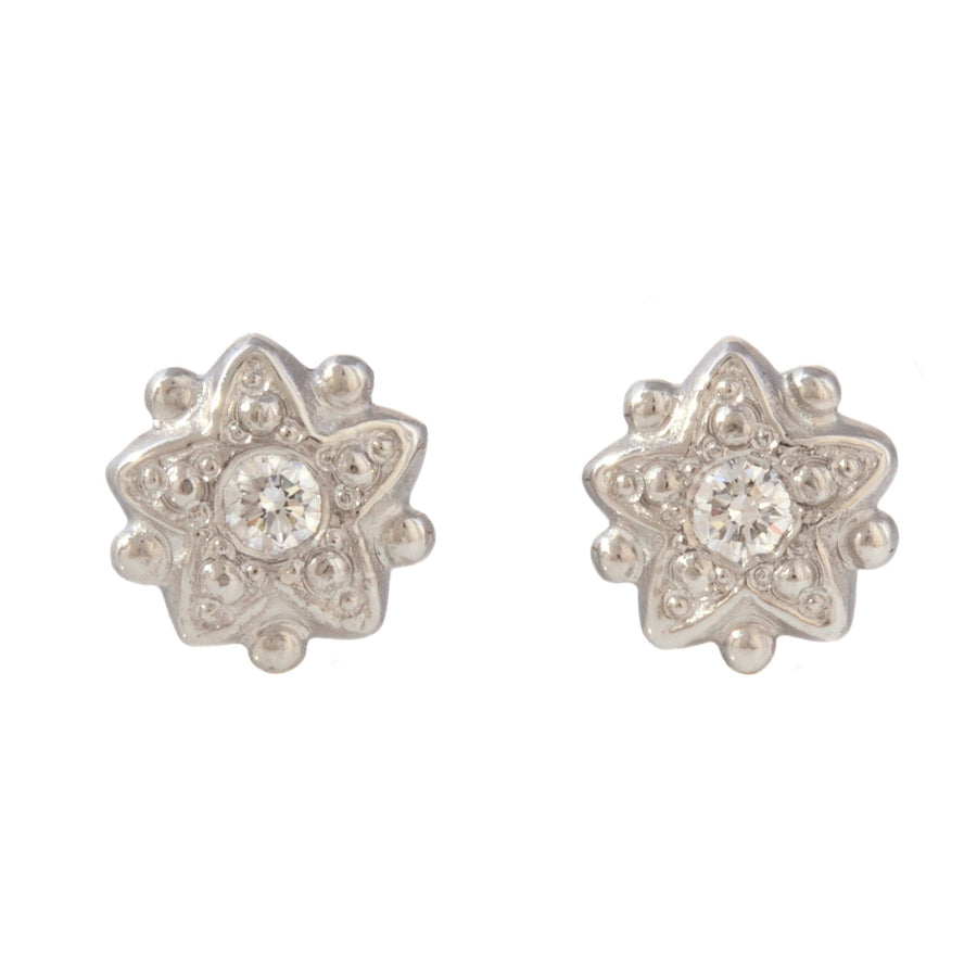 Star Earrings with Diamonds