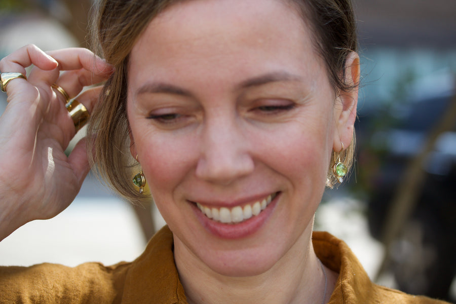 Peridot & Diamond Earrings