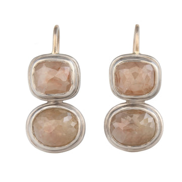 Cognac & Rosé Rose Cut Diamond Earrings