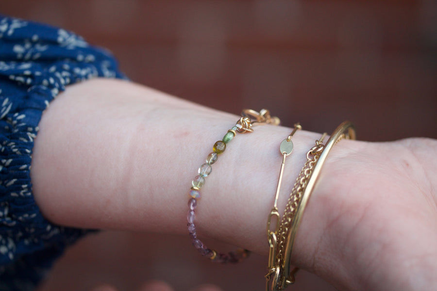 Spinel, Tourmaline, Opal & High Karat Gold Beaded Bracelet