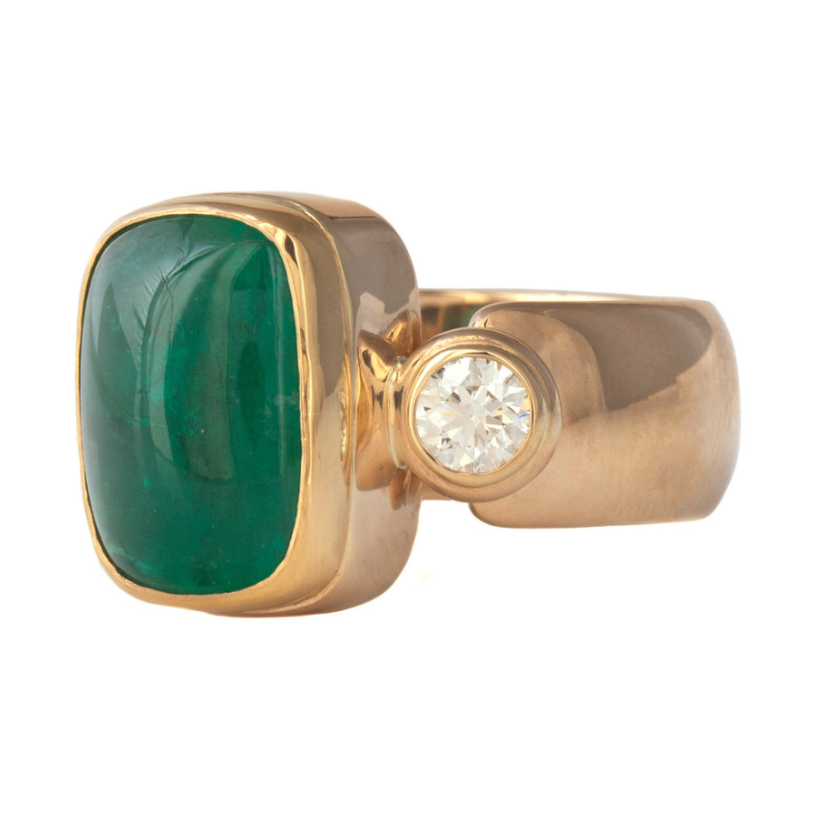 Cushion Emerald & Diamond Ring