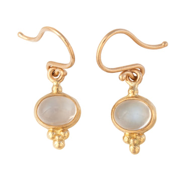 Delicate Dangle Moonstone Earrings