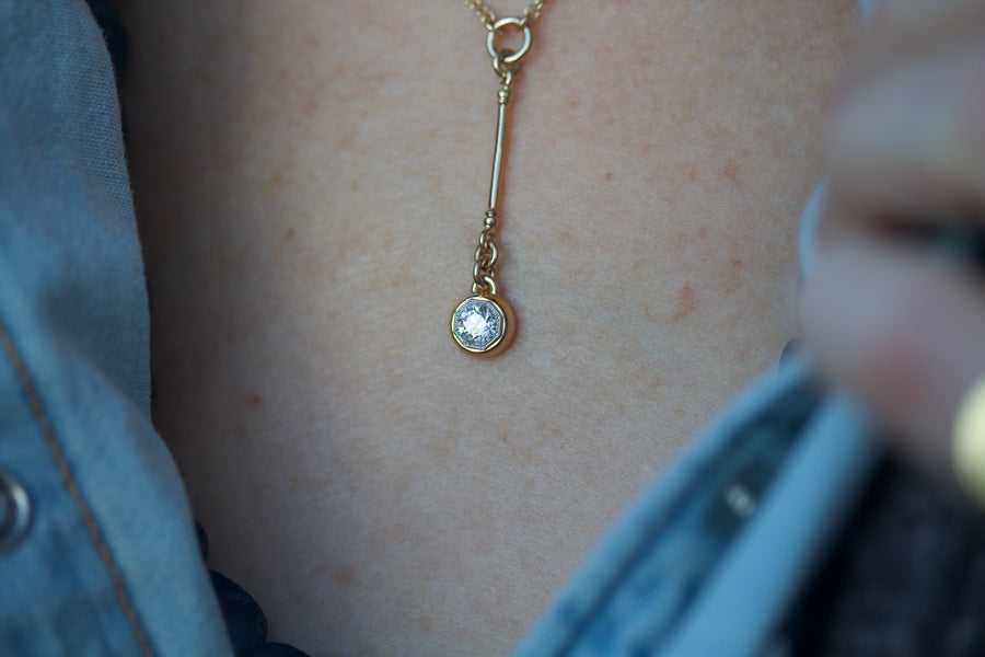 Diamond Pendulum Lariat Necklace