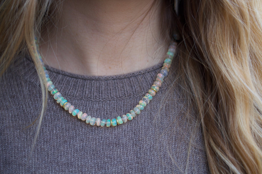 Opal & High Karat Gold Necklace