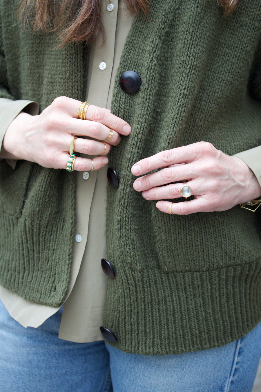 Green Moonstone Ring