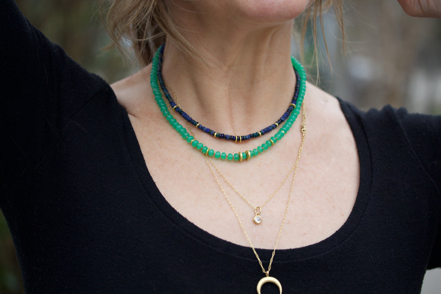 Chrysoprase & High Karat Gold Necklace