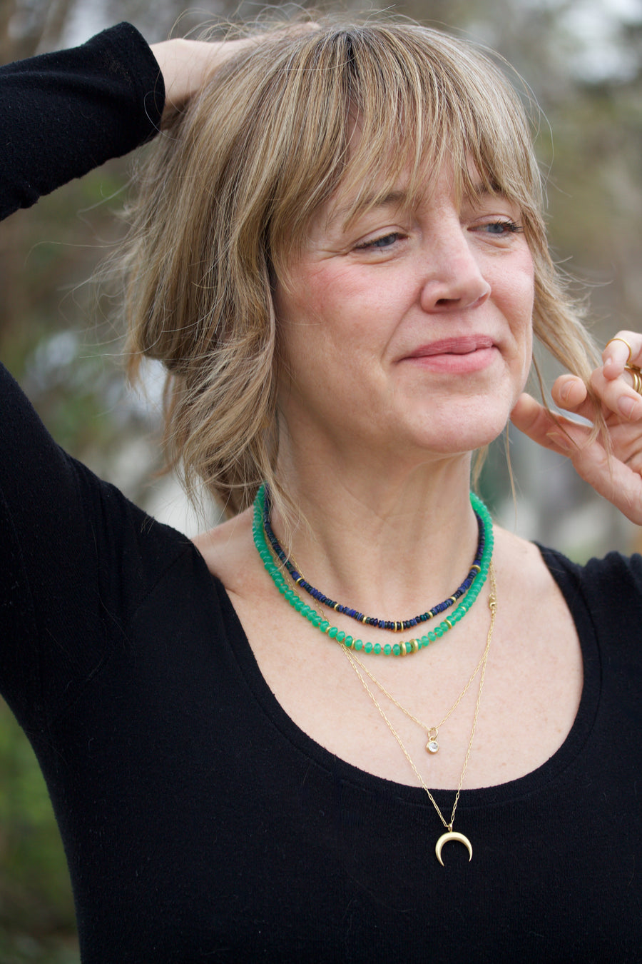 Chrysoprase & High Karat Gold Necklace