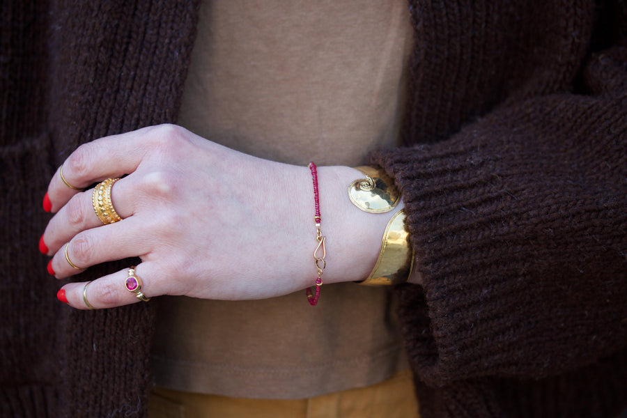 Delicate Ruby & High Karat Gold Bracelet