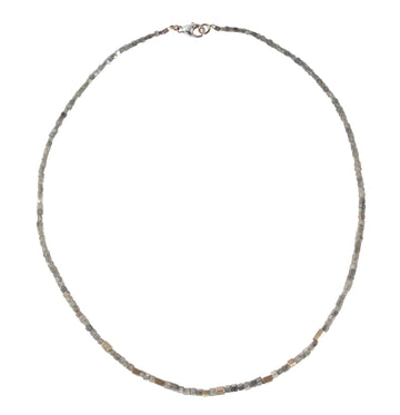 Gray Diamond & White Gold Beaded Necklace