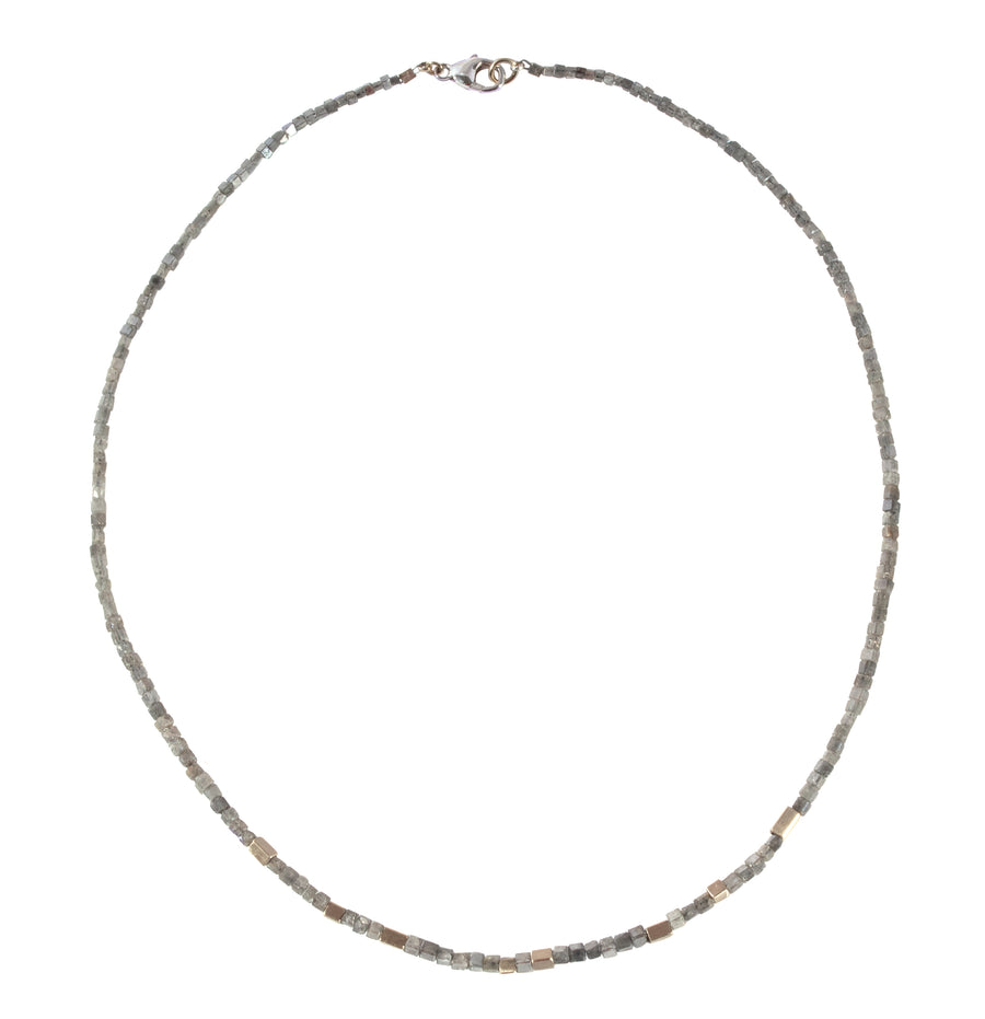 Gray Diamond & White Gold Beaded Necklace