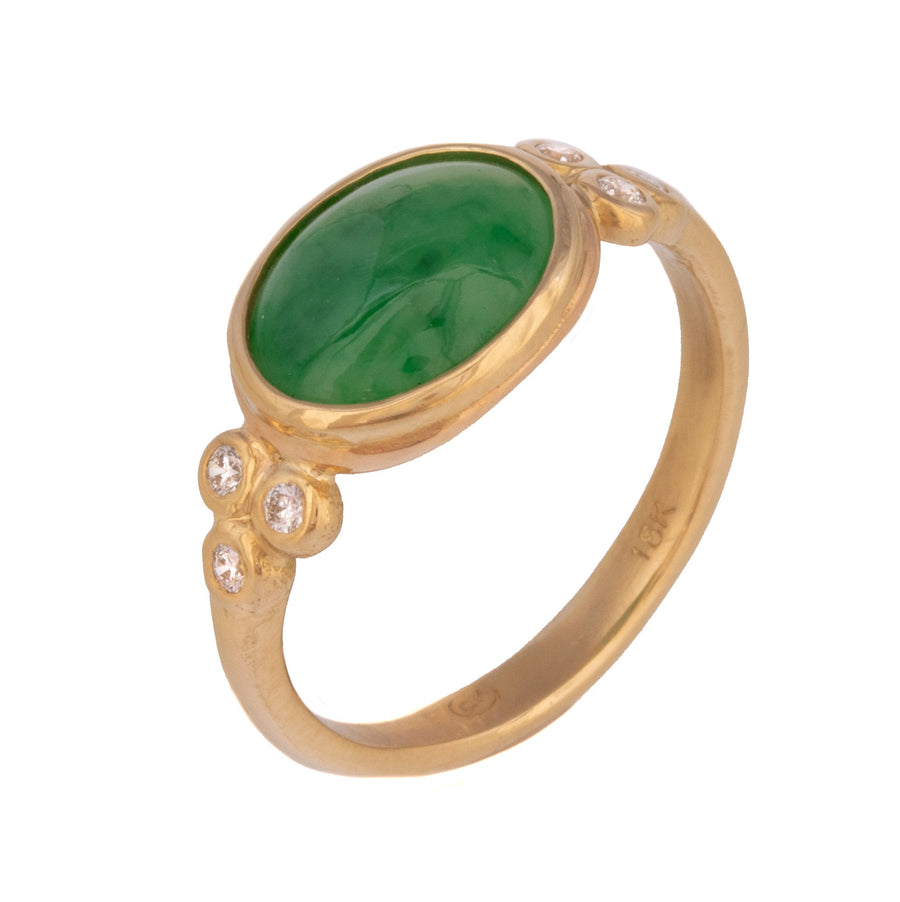 Jadeite Ring with Diamonds