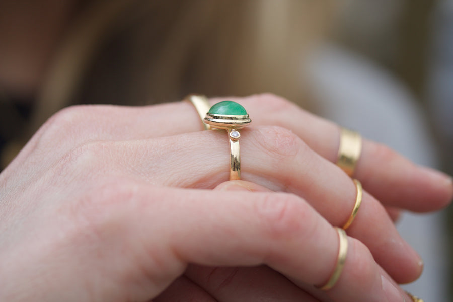 Jadeite & Diamond Ring