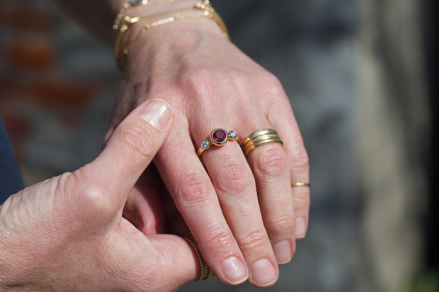 Ruby Diamond Stackable Ring – Caleb Meyer Studio