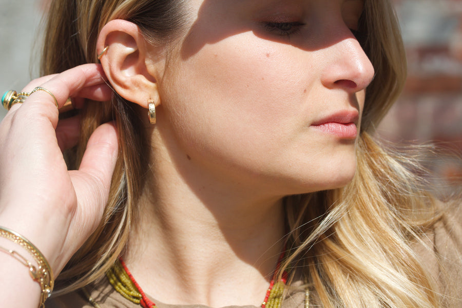 Hammered Hoop Earrings