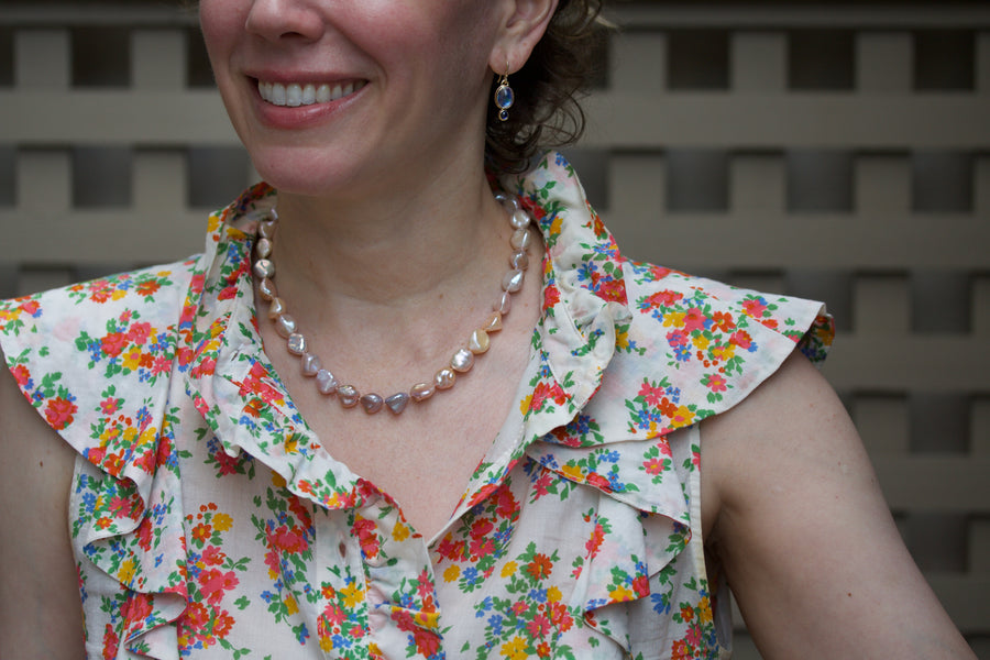 Pastel Baroque Pearl Necklace