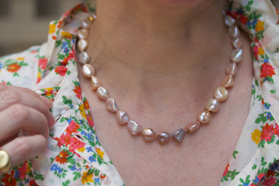Pastel Baroque Pearl Necklace