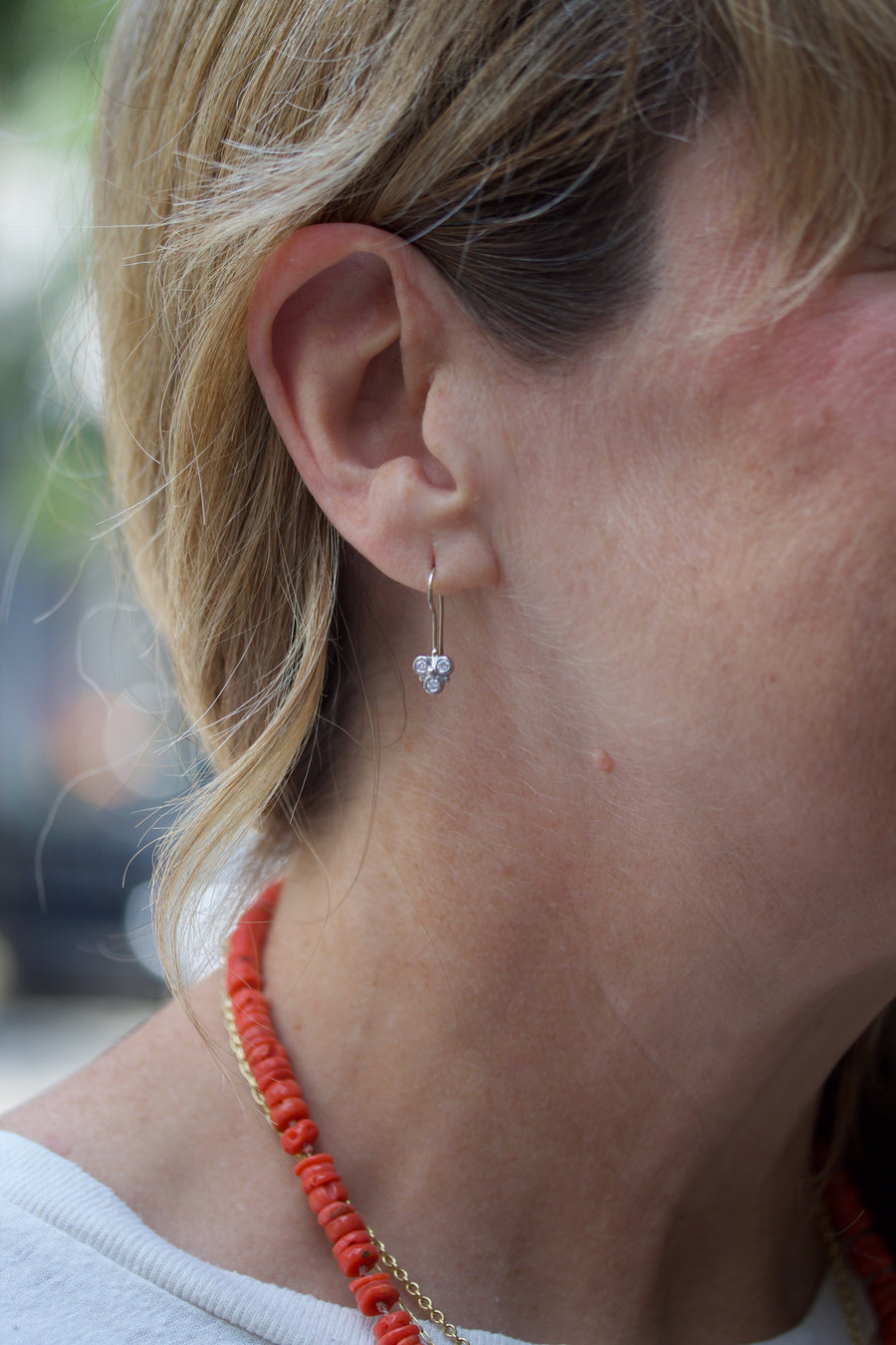 Triple Diamond Drop Earrings