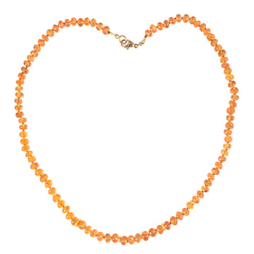 Garnet & High Karat Gold Beaded Necklace on Silk