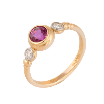 Pink Sapphire & Diamonds Ring