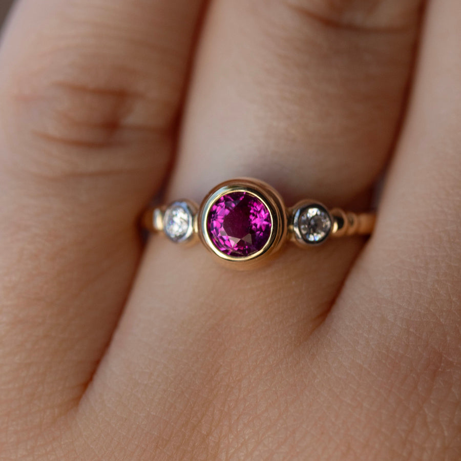 Pink Sapphire & Diamonds Ring