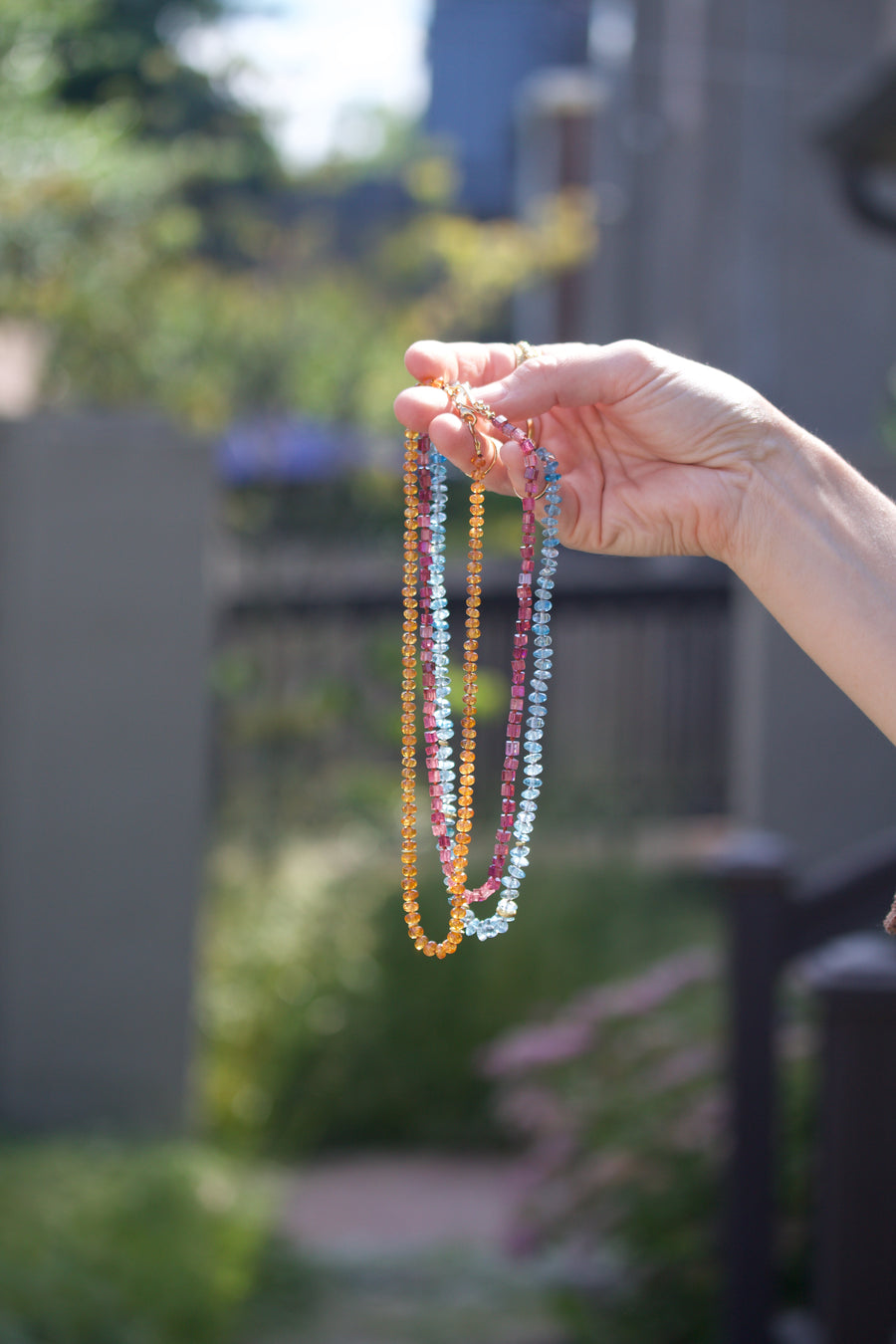 Aquamarine & High Karat Gold Necklace