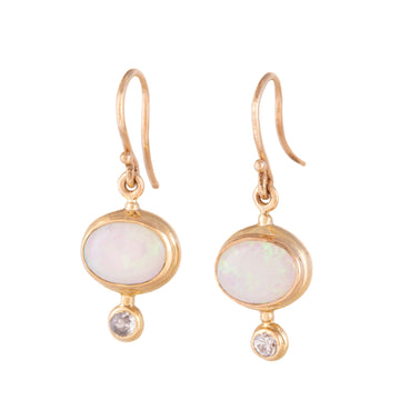Opal & Diamond Drop Earrings