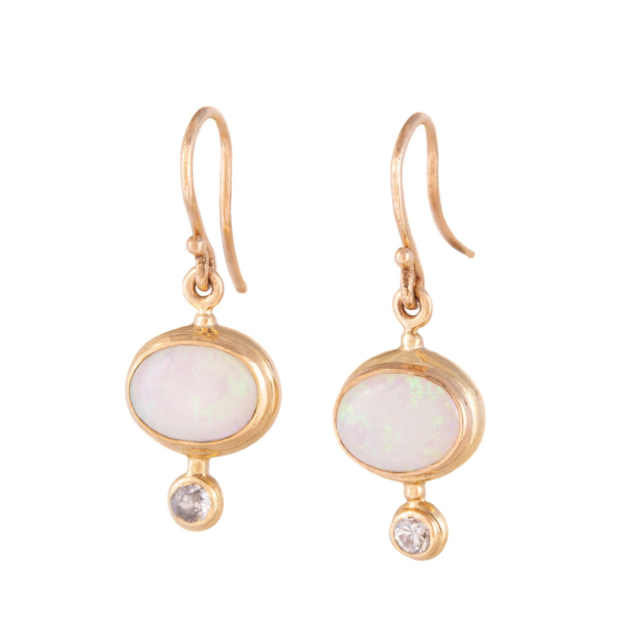 Opal & Diamond Drop Earrings