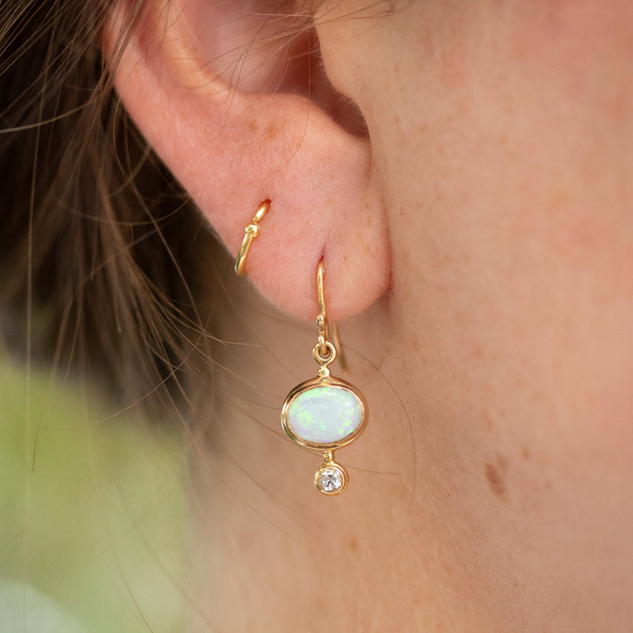 Opal & Diamond Drop Earrings