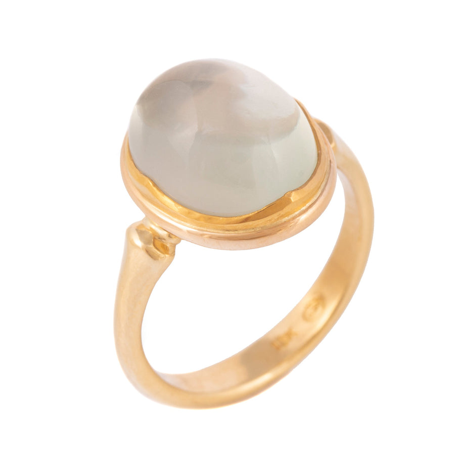 Moonstone Ring with Crown Bezel