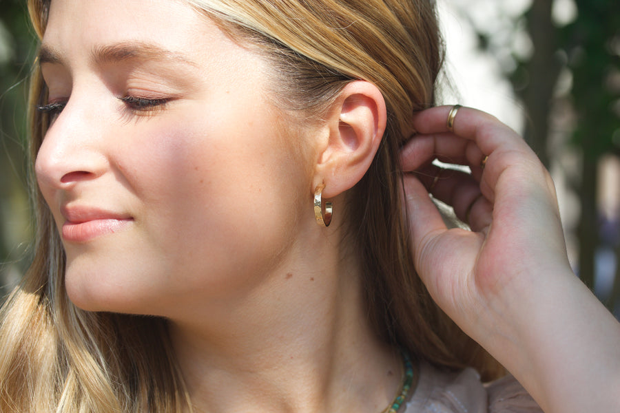 Hammered Hoop Earrings