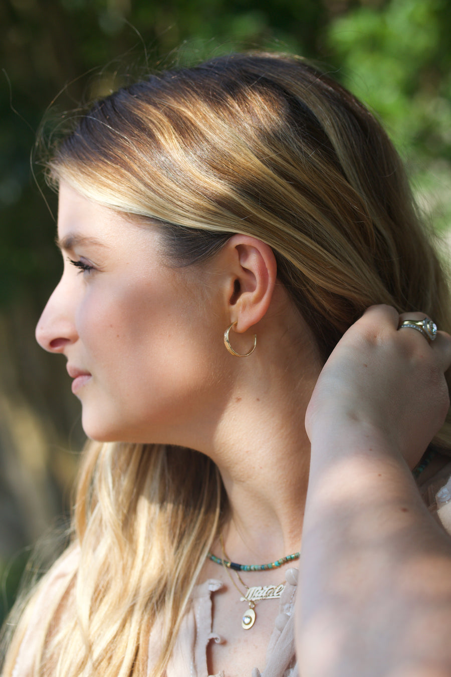 Hammered Hoop Earrings