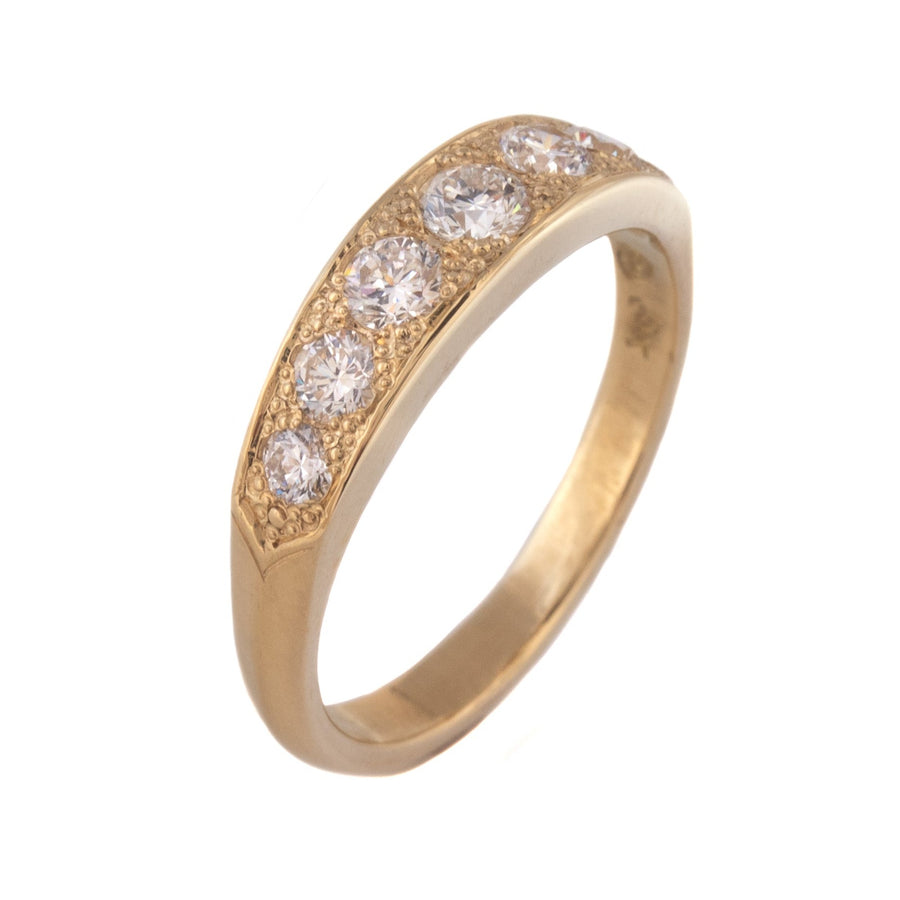 Bead Set Diamond Anniversary Style Ring